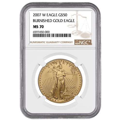 2007\u002DW\u0020NGC\u0020MS\u002D70\u00201\u0020oz\u0020American\u0020Gold\u0020Eagle\u0020Burnished\u0020Coin