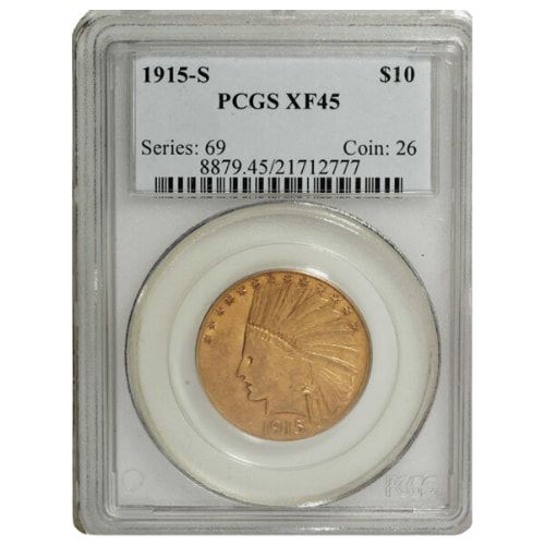 1915\u002DS\u0020PCGS\u0020XF\u002D45\u0020\u002410\u0020Indian\u0020Eagle\u0020Gold\u0020Coin