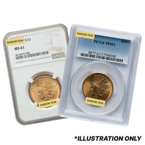 NGC\u002FPCGS\u0020MS\u002D61\u0020\u002410\u0020Indian\u0020Eagle\u0020Gold\u0020Coin\u0020\u002D\u0020Random\u0020Year