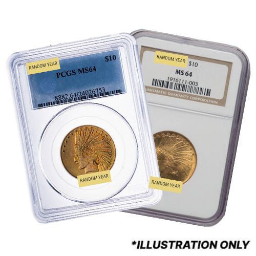 NGC\u002FPCGS\u0020MS\u002D64\u0020\u002410\u0020Indian\u0020Gold\u0020Eagle\u0020Gold\u0020Coin\u0020\u002D\u0020Random\u0020Year