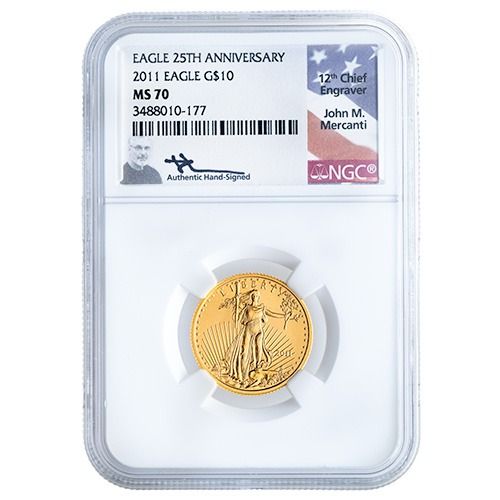 2011\u0020NGC\u0020MS\u002D70\u00201\u002F4\u0020oz\u0020American\u0020Gold\u0020Eagle\u0020Coin\u0020\u002D\u0020John\u0020Mercanti\u0020Label