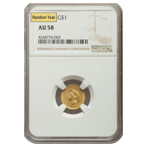 NGC\u0020AU\u002D58\u0020\u00241\u0020Indian\u0020Princess\u0020Gold\u0020Dollar\u0020Coin\u0020Type\u0020II\u0020\u002D\u0020Random\u0020Year