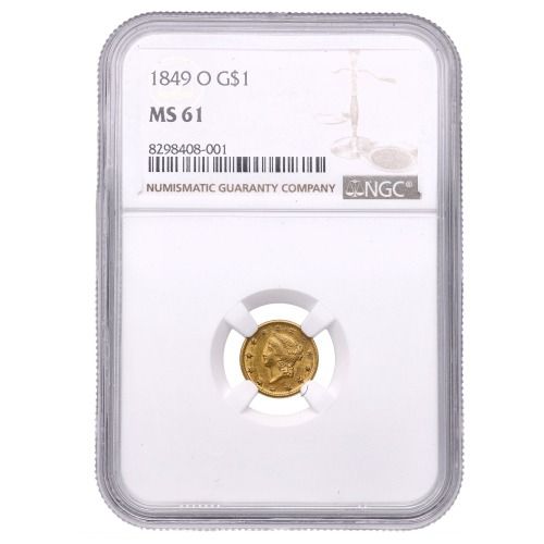 1849\u002DO\u0020NGC\u0020MS\u002D61\u0020\u00241\u0020Liberty\u0020Head\u0020Gold\u0020Coin\u0020\u002D\u0020Type\u0020I