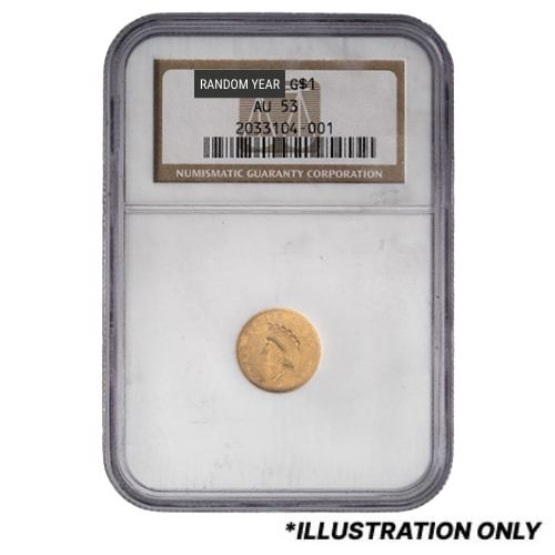 NGC\u0020AU\u002D53\u0020\u00241\u0020Indian\u0020Princess\u0020Liberty\u0020Head\u0020Gold\u0020Coin\u0020Type\u0020II\u0020\u002D\u0020Random\u0020Year