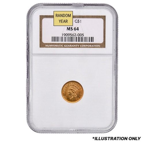 NGC\u002FPCGS\u0020MS\u002D64\u0020\u00241\u0020Liberty\u0020Head\u0020Gold\u0020Coin\u0020Type\u0020III\u0020\u002D\u0020Random\u0020Year