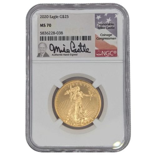 2020\u0020NGC\u0020MS\u002D70\u00201\u002F2\u0020oz\u0020American\u0020Gold\u0020Eagle\u0020Coin\u0020\u002D\u0020Mike\u0020Castle\u0020Label