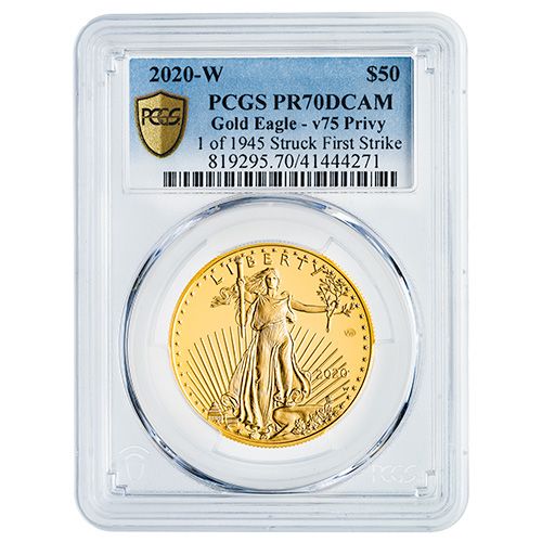 2020\u002DW\u0020PCGS\u0020PR\u002D70\u0020First\u0020Strike\u00201\u0020oz\u0020American\u0020Gold\u0020Eagle\u0020with\u0020Box\u0020and\u0020COA\u0020\u002D\u0020V75\u0020Privy\u0020Mark