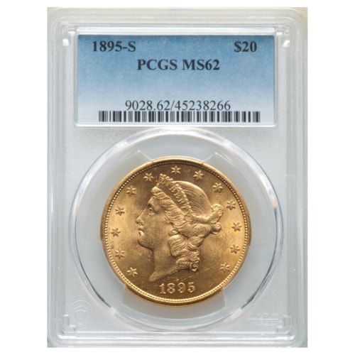 1895\u002DS\u0020PCGS\u0020MS\u002D62\u0020\u002420\u0020Liberty\u0020Double\u0020Eagle\u0020Gold\u0020Coin