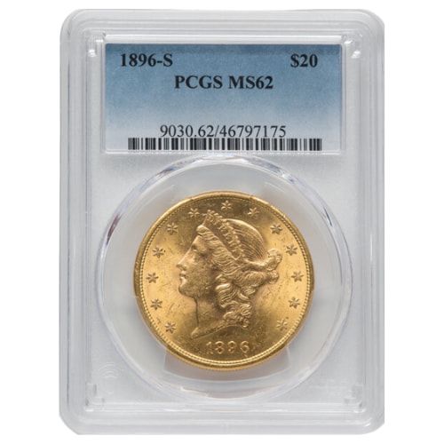 1896\u002DS\u0020PCGS\u0020MS\u002D62\u0020\u002420\u0020Liberty\u0020Double\u0020Eagle\u0020Gold\u0020Coin