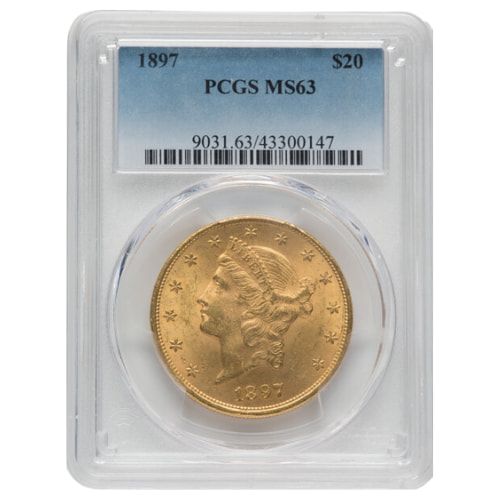 1897\u0020PCGS\u0020MS\u002D63\u0020\u002420\u0020Liberty\u0020Double\u0020Eagle\u0020Gold\u0020Coin