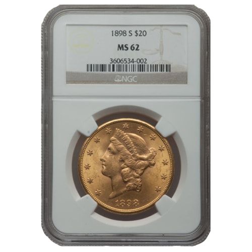 1898\u002DS\u0020NGC\u0020MS\u002D62\u0020\u002420\u0020Liberty\u0020Double\u0020Eagle\u0020Gold\u0020Coin