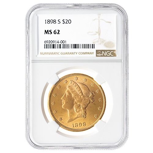 1898\u002DS\u0020NGC\u0020MS\u002D62\u0020\u002420\u0020Liberty\u0020Double\u0020Eagle\u0020Gold\u0020Coin