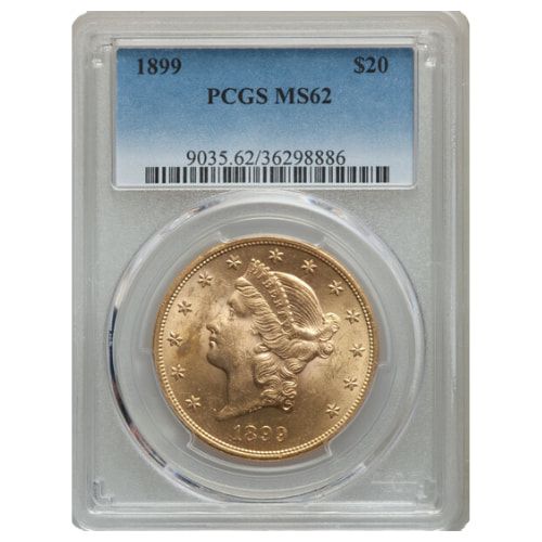 1899\u0020PCGS\u0020MS\u002D62\u0020\u002420\u0020Liberty\u0020Head\u0020Double\u0020Eagle\u0020Coin