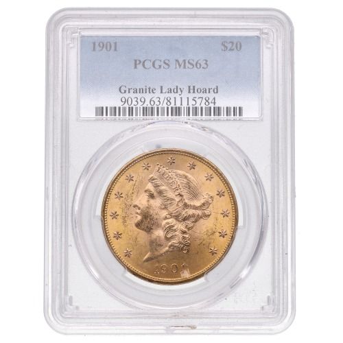 1901\u0020PCGS\u0020MS\u002D63\u0020\u002420\u0020Liberty\u0020Double\u0020Eagle\u0020Gold\u0020Coin\u0020\u002D\u0020Granite\u0020Lady\u0020Hoard