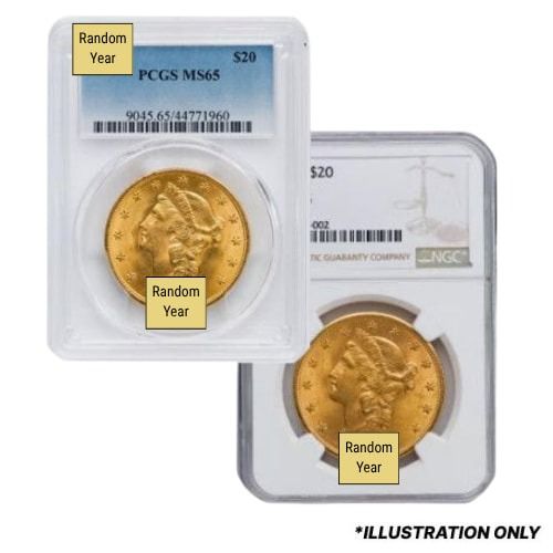NGC\u002FPCGS\u0020MS\u002D65\u0020\u002420\u0020Liberty\u0020Double\u0020Eagle\u0020Gold\u0020Coin\u0020\u002D\u0020Random\u0020Year
