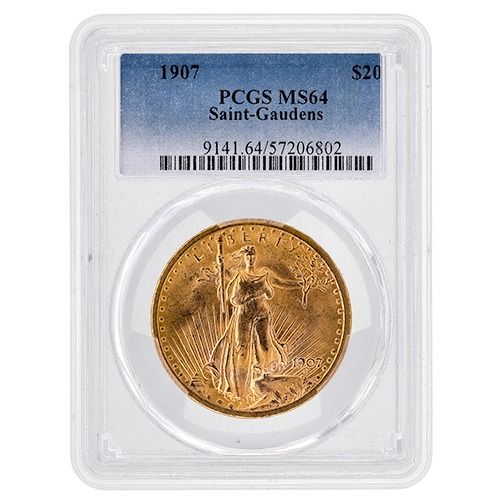 1907\u0020PCGS\u0020MS\u002D64\u0020\u002420\u0020Liberty\u0020Double\u0020Eagle\u0020Gold\u0020Coin\u0020