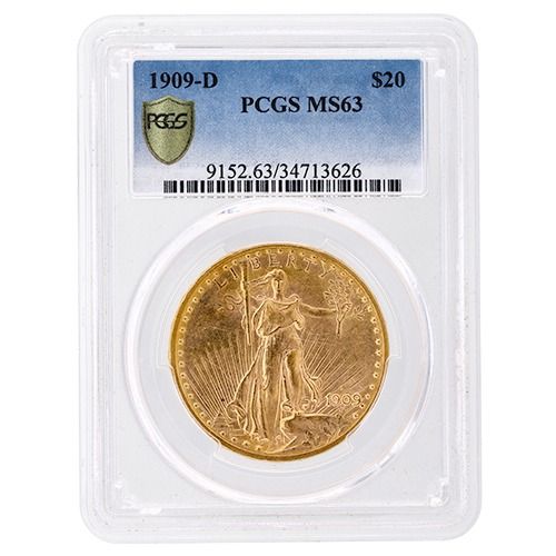 1909\u002DD\u0020PCGS\u0020MS\u002D63\u0020\u002420\u0020St.\u0020Gaudens\u0020Double\u0020Eagle\u0020Gold\u0020Coin\u0020