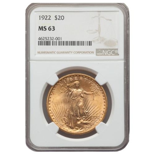 1922\u0020NGC\u0020MS\u002D63\u0020\u002420\u0020St.\u0020Gaudens\u0020Double\u0020Eagle\u0020Gold\u0020Coin
