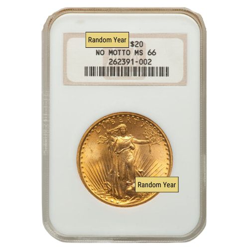 NGC\u0020MS\u002D66\u0020\u002420\u0020St.\u0020Gaudens\u0020Double\u0020Eagle\u0020Gold\u0020Coin\u0020No\u0020Motto\u0020\u002D\u0020Random\u0020Year
