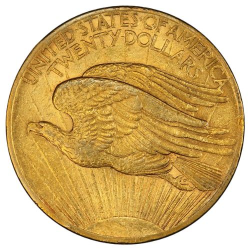 $20 St. Gaudens Double Eagle Gold Coin (AU) No Motto - Random Year