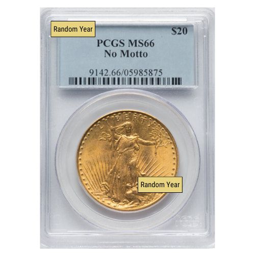 PCGS\u0020MS\u002D66\u0020\u002420\u0020St.\u0020Gaudens\u0020Double\u0020Eagle\u0020Gold\u0020Coin\u0020No\u0020Motto\u0020\u002D\u0020Random\u0020Year
