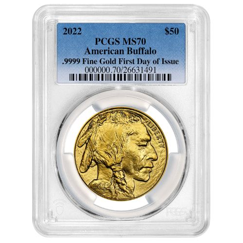 2022\u0020PCGS\u0020MS\u002D70\u0020First\u0020Day\u0020of\u0020Issue\u00201\u0020oz\u0020American\u0020Gold\u0020Buffalo\u0020Coin