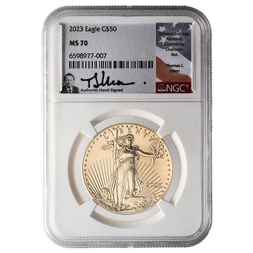 2023\u0020NGC\u0020MS\u002D70\u00201\u0020oz\u0020American\u0020Gold\u0020Eagle\u0020Coin\u0020\u002D\u0020Thomas\u0020J.\u0020Uram\u0020Label