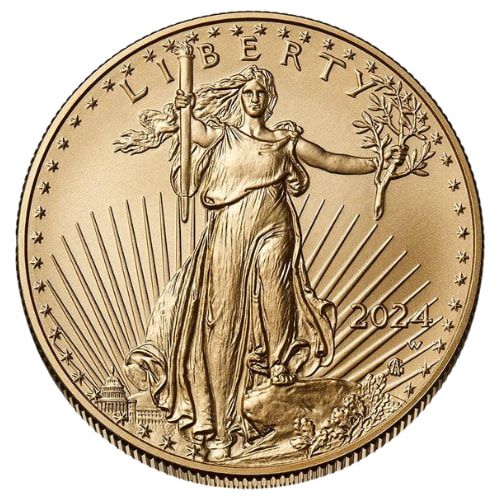 2024-W 1 oz American Gold Eagle Burnished Coin w/ Box and COA