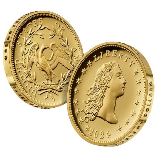 2024 1 oz US 230th Anniversary Flowing Hair Proof Gold Coin