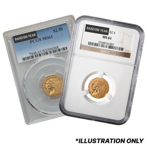 NGC\u002FPCGS\u0020MS\u002D61\u0020\u00242.50\u0020Indian\u0020Head\u0020Quarter\u0020Eagle\u0020Gold\u0020Coin\u0020\u002D\u0020Random\u0020Year