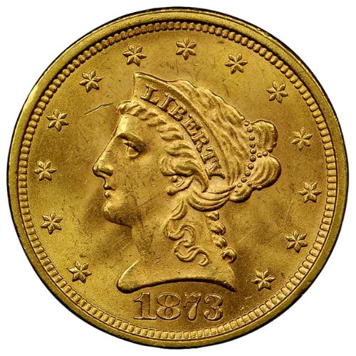 1873\u0020\u00242.50\u0020Liberty\u0020Quarter\u0020Eagle\u0020Gold\u0020Coin\u0020BU