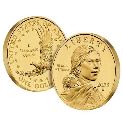 Buy 2025-W 1/2 oz 25th Anniversary Sacagawea Dollar 24k Proof Gold