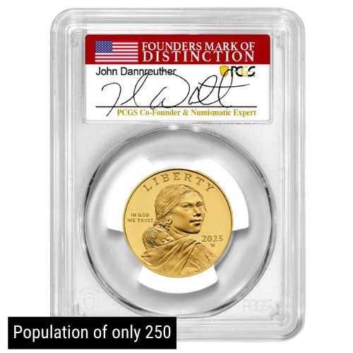 2025\u002DW\u0020PCGS\u0020PR\u002D70\u0020First\u0020Day\u0020of\u0020Issue\u00201\u002F2\u0020oz\u002025th\u0020Anniversary\u0020Sacagawea\u0020Dollar\u002024k\u0020Proof\u0020Gold\u0020Coin\u0020\u002D\u0020John\u0020Dannreuther\u0020Label