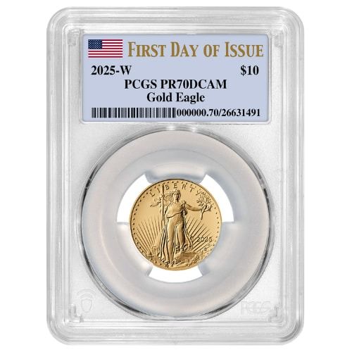 2025-W PCGS PR-70 Deep Cameo First Day of Issue American Gold Eagle Proof 4-Coin Set