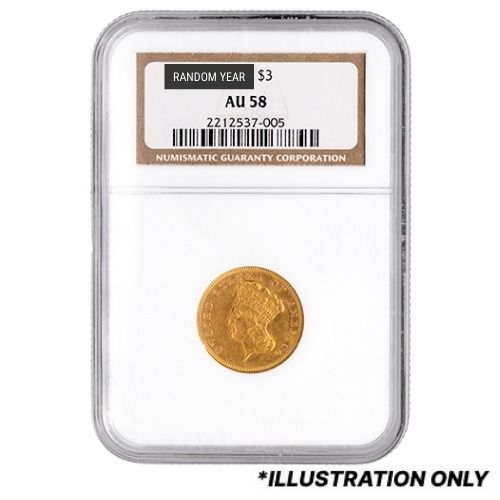 NGC\u002FPCGS\u0020AU\u002D58\u0020\u00243\u0020Indian\u0020Princess\u0020Gold\u0020Coin\u0020\u002D\u0020Random\u0020Year