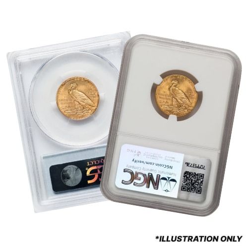 NGC/PCGS MS-64 $5 Indian Half Eagle Gold Coin - Random Year