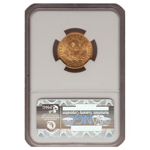 1881-S NGC MS-62 $5 Liberty Half Eagle Gold Coin - From Original Bag