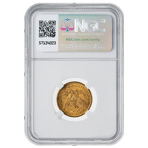 1881 NGC MS-62 $5 Liberty Half Eagle Gold Coin - Texas Bank Hoard
