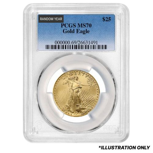 PCGS\u0020MS\u002D70\u00201\u002F2\u0020oz\u0020American\u0020Gold\u0020Eagle\u0020Coin\u0020\u002D\u0020Random\u0020Year