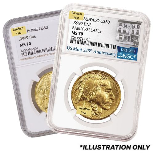 NGC\u0020MS\u002D70\u00201\u0020oz\u0020American\u0020Gold\u0020Buffalo\u0020Coin\u0020\u002D\u0020Random\u0020Year
