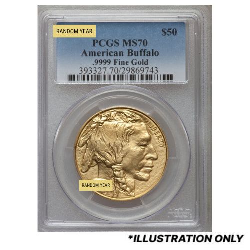 PCGS\u0020MS\u002D70\u00201\u0020oz\u0020American\u0020Gold\u0020Buffalo\u0020Coin\u0020\u002D\u0020Random\u0020Year