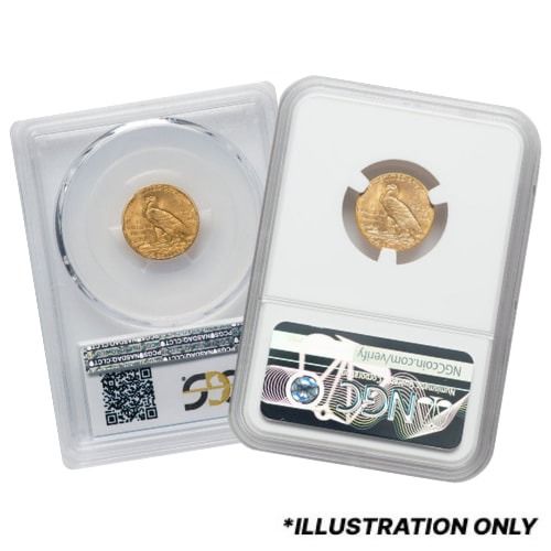 NGC/PCGS MS-64+ $2.50 Indian Head Quarter Eagle Gold Coin - Random Year