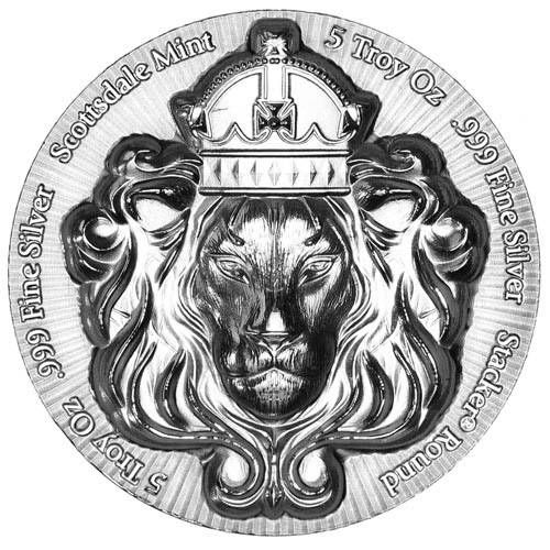 Buy 5 oz Scottsdale Mint Silver Lion Stacker Round | SD Bullion