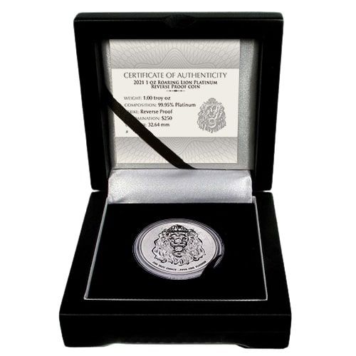 Buy 2021 1 oz Roaring Lion Reverse Proof Platinum Coin | SD