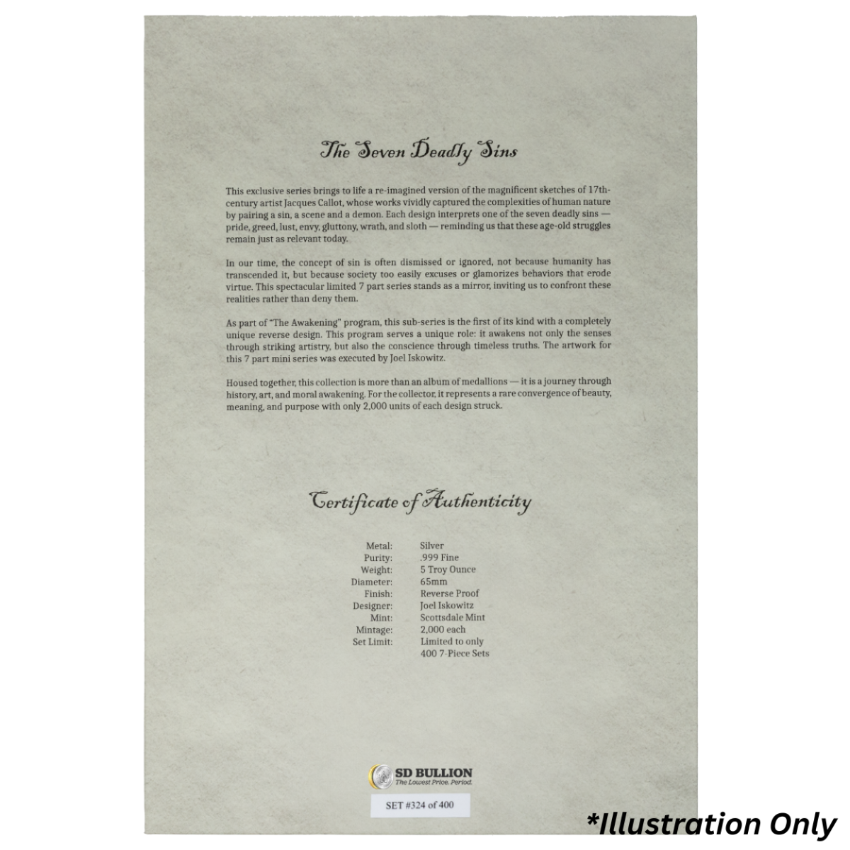 Buy The Awakening Seven Deadly Sins Silver 7 Coin Complete Set | SD Bullion