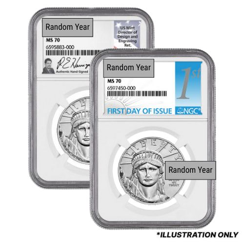 NGC\u0020MS\u002D70\u00201\u0020oz\u0020Platinum\u0020American\u0020Eagle\u0020\u002D\u0020Random\u0020Year