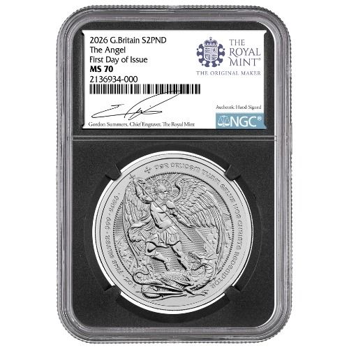 Buy 2026 NGC MS-70 First Day of Issue 1 oz British Angel Silver