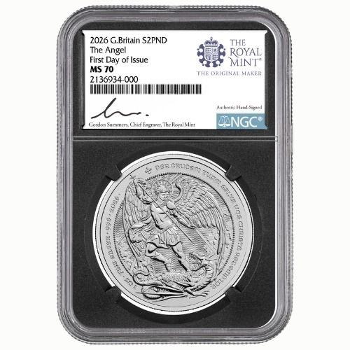 Buy 2026 NGC MS-70 First Day of Issue 1 oz British Angel Silver