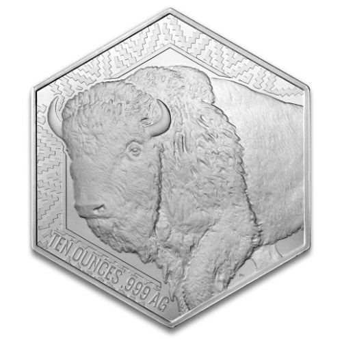10 oz Buffalo Warrior Hexagon Silver Bar