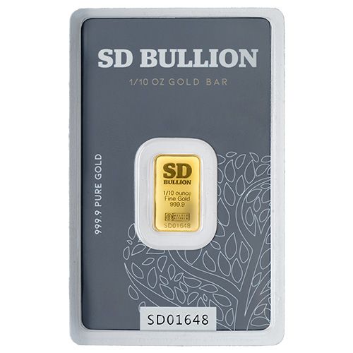 1/10 oz SD Bullion Cross and Flag Gold Bar